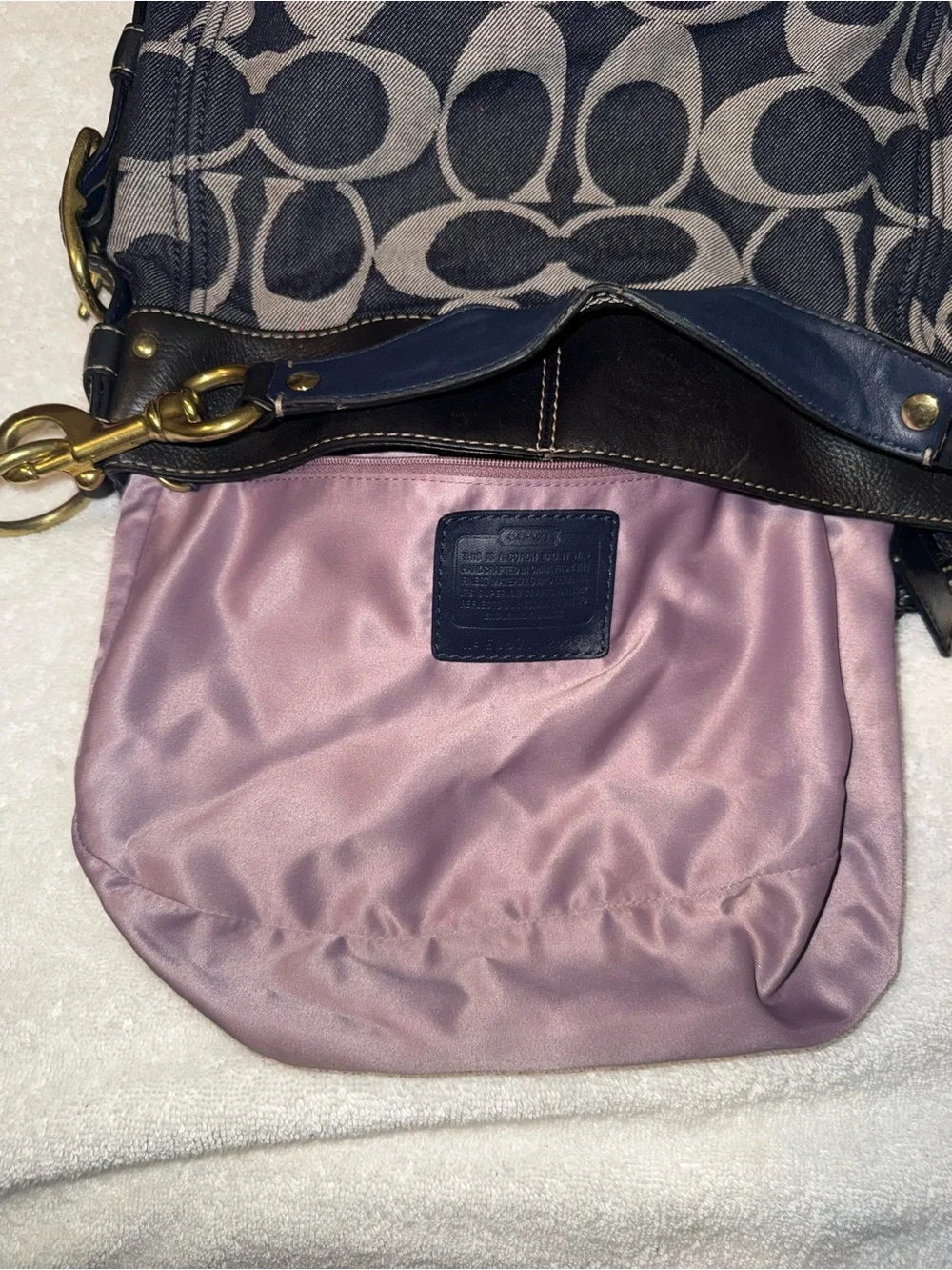 Coach vintage blue denim hobo bag